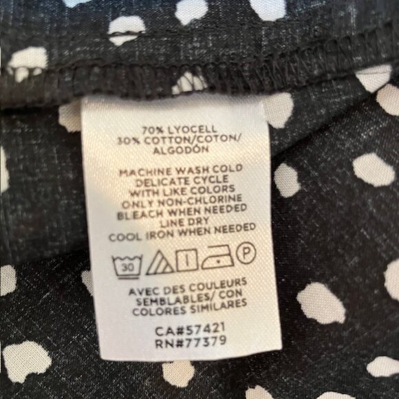 NWT Ann Taylor Black with white dots puff sleeve blouse SP - Picture 4 of 6